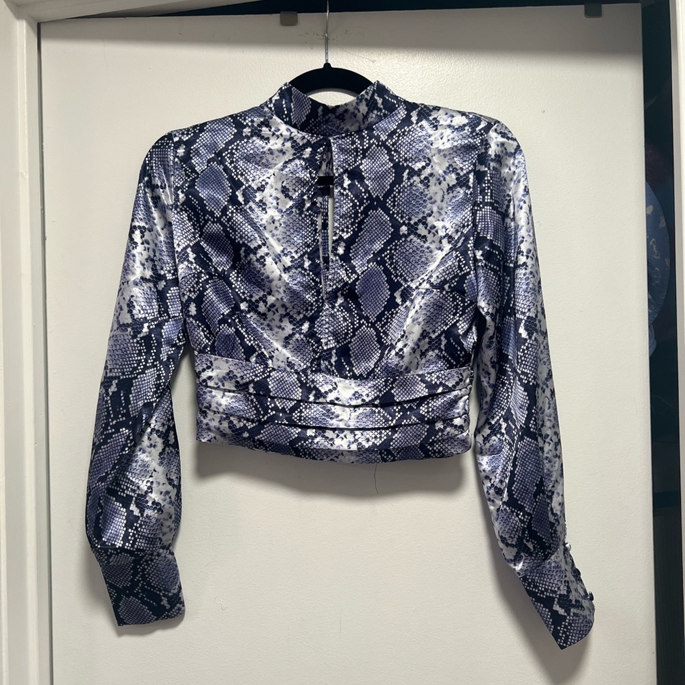 TOPSHOP snakeskin print crop top